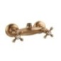 OLD FASHION Gruppo doccia esterno con attacco superiore finitura ottone lucido