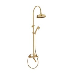 OLD FASHION Colonna doccia completa di gruppo vasca esterno finitura cromo oro